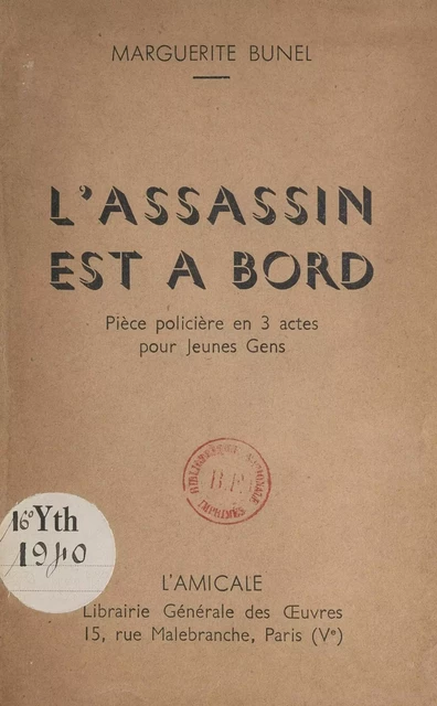 L'assassin est à bord - Marguerite Bunel - FeniXX réédition numérique