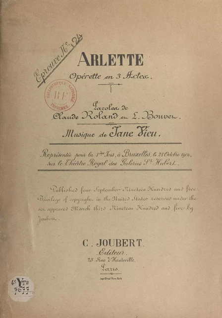 Arlette - Louis Bouvet, Claude Roland - FeniXX réédition numérique