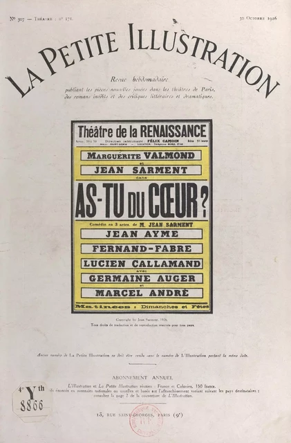 As-tu du cœur ? - Jean Sarment - FeniXX réédition numérique