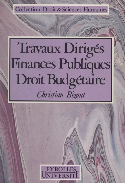 Travaux dirigés : finances publiques, droit budgétaire - Christian Bigaut - FeniXX réédition numérique