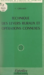 Technique des levers ruraux et opérations connexes