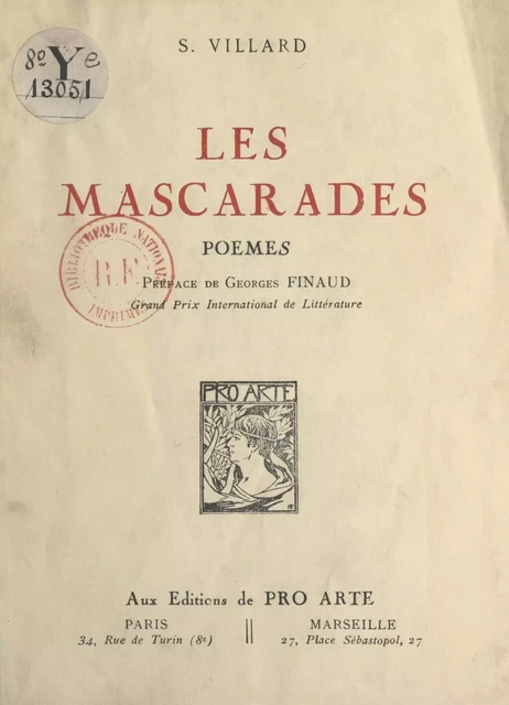 Les mascarades - Siffrein Villard - FeniXX réédition numérique