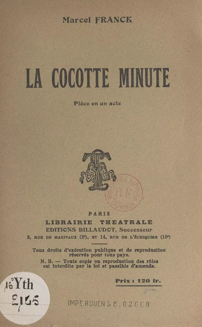 La cocotte minute - Marcel Franck - FeniXX réédition numérique