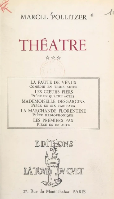 Théâtre (3) - Marcel Pollitzer - FeniXX réédition numérique