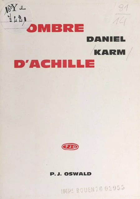 L'ombre d'Achille - Daniel Karm - FeniXX réédition numérique