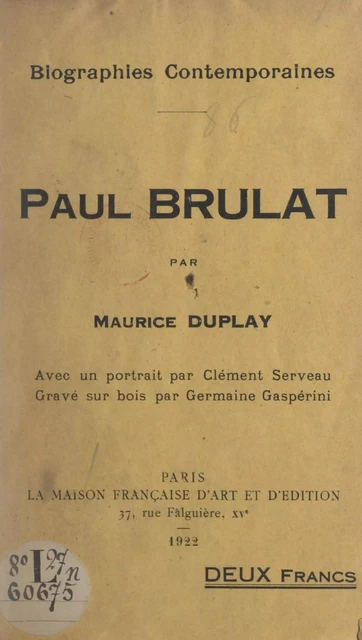 Paul Brulat - Maurice Duplay - FeniXX réédition numérique