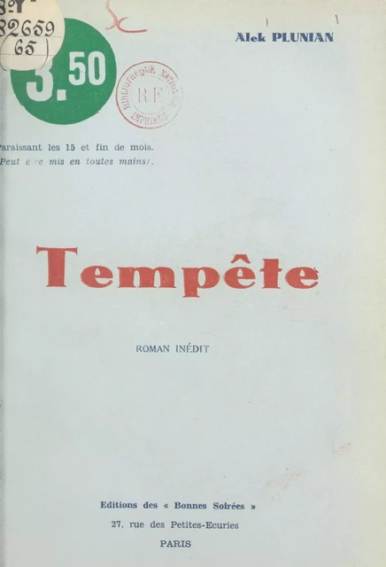 Tempête - Alek Plunian - FeniXX réédition numérique