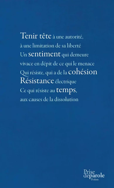 Poèmes de la résistance -  Collectif - Éditions Prise de parole