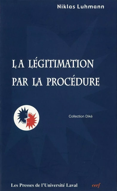 Légitimation par la procédure - Niklas Luhmann - PUL Diffusion