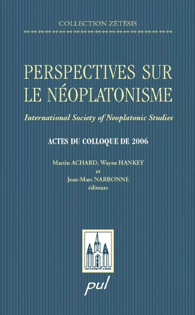 Perspectives sur le néoplatonisme -  Collectif - PUL Diffusion