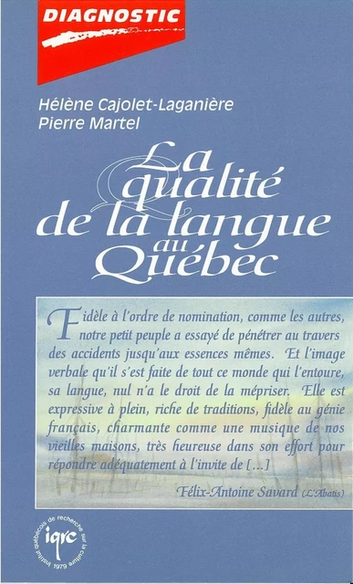 La qualité de la langue au Québec - Hélène CAJOLET-LAGANIERE, Pierre Martel - PUL Diffusion