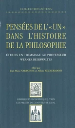 Pensées de l'un dans l'histoire philosop