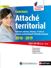 Concours Attaché territorial - Catégorie A - intégrer la fonction publique - 2018-2019