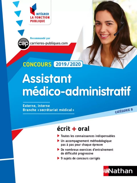 Concours Assistant médico-administratif - Catégorie B - Intégrer la fonction publique - 2019/2020 - Annie Godrie - Nathan