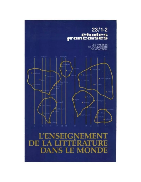 Études françaises. Volume 23, numéros 1-2, automne-hiver 1987-1988 - Wladimir Krysinski, Laurent Mailhot, Christie McDonald, Françoise Gaillard, Alfredo Luzi, Robert Young, Jonathan Culler, Thomas Steinfeld, Józef Heistein, André Brochu, Flavio Aguiar, Francis A. Joppa, Abdelhamid Akkar, Antonio Gómez-Moriana, Koichi Toyosaki, Alexandre Sadetsky, Maria Alzira Seixo, Shirin Kudchedkar, Claudia Caisso, Nicolás Rosa, Grahame C. Jones, Paul Nay-Brock, Manon Brunet - Les Presses de l’Université de Montréal - Études françaises