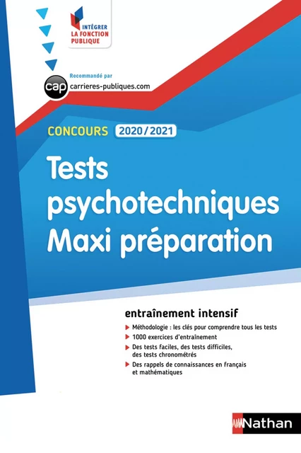 Tests psychotechniques Maxi préparation - Intégrer la fonction publique - 2019 - Élisabeth Simonin - Nathan