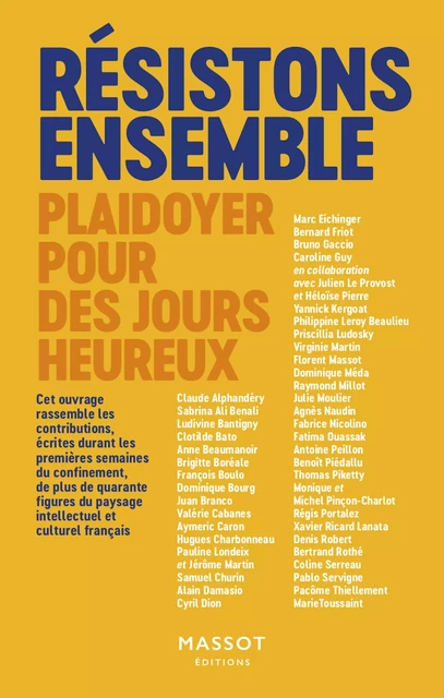 Résistons ensemble - Plaidoyer pour des jours heureux -  Collectif - MASSOT EDITIONS