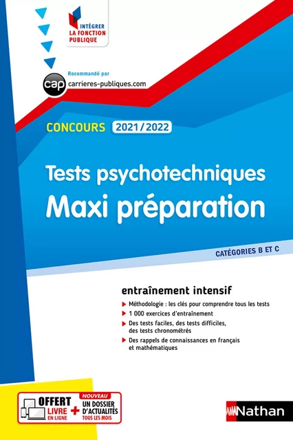 Tests psychotechniques - Maxi préparation - N° 55 (Intégrer la fonction publique) E-PUB 2021 - Élisabeth Simonin - Nathan