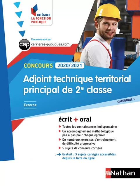 Adjoint technique territorial principal de 2e classe - Intégrer la fonction publique - 2020/2021 - Laurent Fischer, Élisabeth Simonin - Nathan