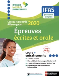 Concours aide-soignant - IFAS - Ecrit + Oral - Intégrer les écoles paramédicales - 2020