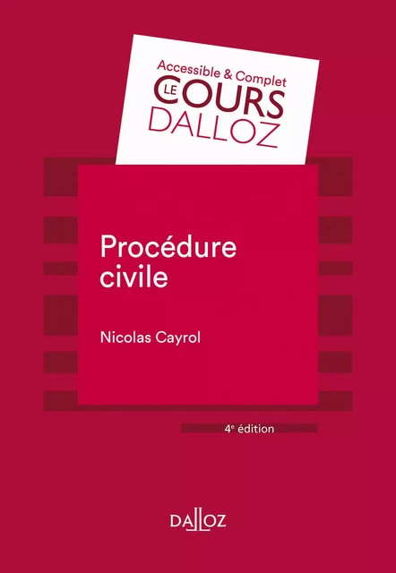 Procédure civile (N). 4e éd. - Nicolas Cayrol - Groupe Lefebvre Dalloz