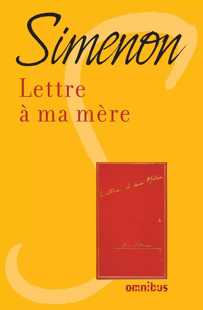 Lettre à ma mère - Georges Simenon - Place des éditeurs