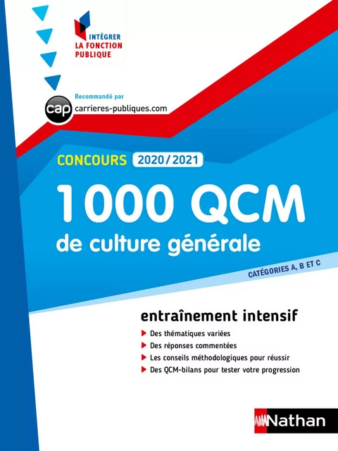 1 000 QCM Culture générale - Concours 2020-2021 - N° 28 - Catégories ABC - (IFP) - (EFL3) - 2020 - Pascal Joly - Nathan