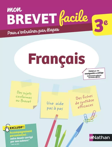 Français 3e - Mon Brevet facile - Préparation à l'épreuve du Brevet 2025 - EPUB - Thomas Bouhours, Gaëlle Touchet - Nathan