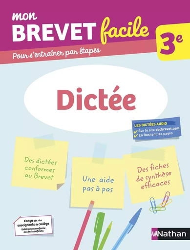 Dictée 3e - Mon Brevet facile - Préparation à l'épreuve du Brevet 2025 - EPUB - Dalila Younes-Kaced - Nathan