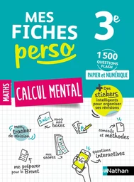 Mes fiches Perso - Calcul mental - Maths 3e - Des fiches sur le programme du Brevet et des fiches à personnaliser - Brevet 2025 - EPUB