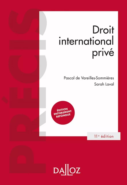 Droit international privé 11ed - Pascal de Vareilles-Sommières, Sarah Laval - Groupe Lefebvre Dalloz