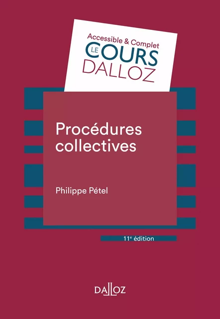 Procédures collectives 11ed - Philippe Pétel - Groupe Lefebvre Dalloz