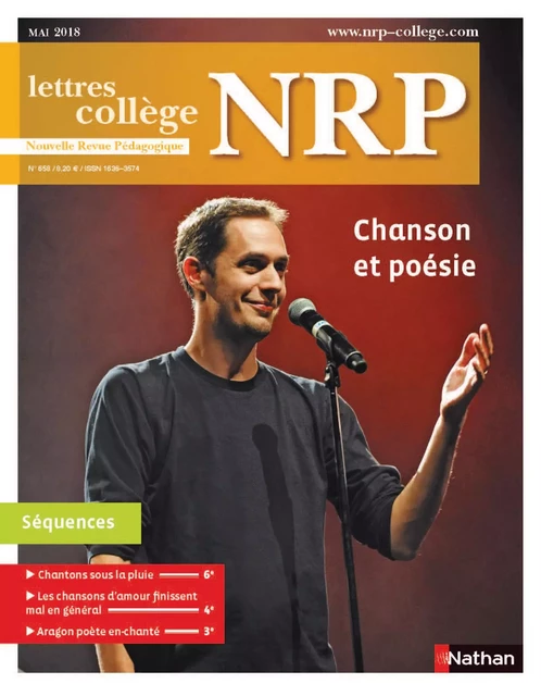 NRP Collège - Chanson et poésie - Mai-Juin 2018 (Format PDF) -  Collectif - Nathan