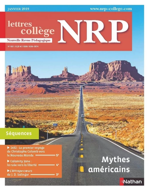 NRP Collège - Mythes américains - Janvier 2019 - (Format PDF) -  Collectif - Nathan