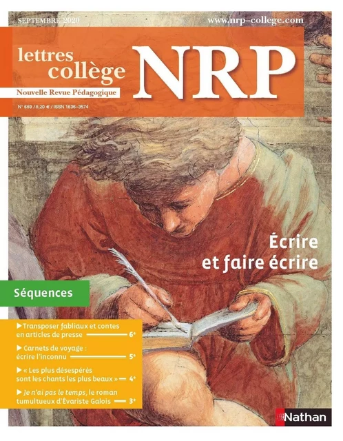 Séquence pédagogique " Écrire et faire écrire" - NRP Collège - 6e, 5e, 4e, 3e (Format PDF) -  Collectif - Nathan