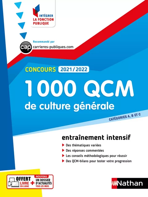 1 000 QCM Culture générale - Concours 2021-2022 - N° 28 - Catégories ABC - (IFP) E-PUB 2021 - Pascal Joly - Nathan