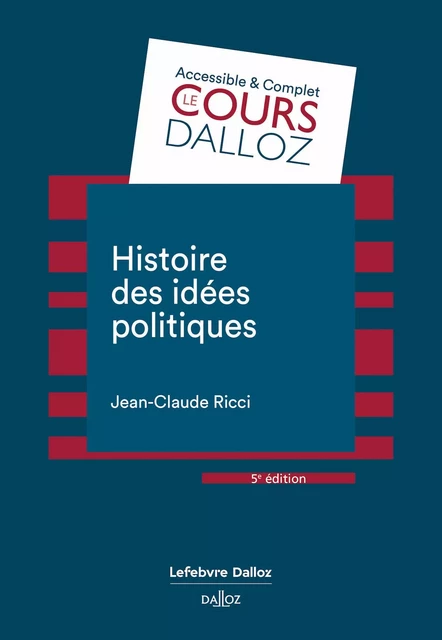 Histoire des idées politiques 5ed - Jean-Claude Ricci - Groupe Lefebvre Dalloz