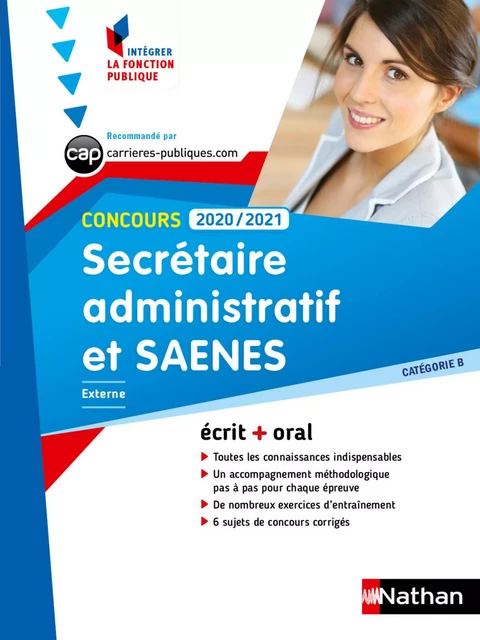 Concours Secrétaire administratif et SAENES 2020-2021 - CAT B N° 1 (IFP) - (EFL3) - 2020 - Annie Dubos, Eric Favro, Annie Zwang, Olivia Lenormand, Adeline Munier - Nathan