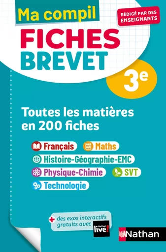 Toutes les matières 3e - Ma Compil fiches Brevet - Brevet 2025 - EPUB - Nicolas Coppens - Nathan