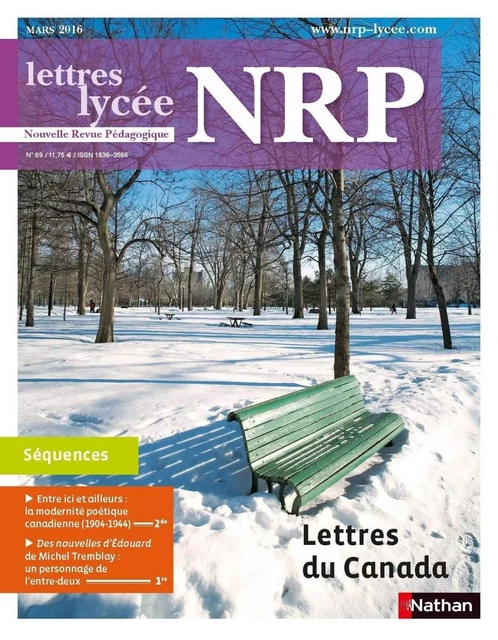 NRP Lycée - Lettres du Canada - Mars 2016 (Format PDF) -  Collectif - Nathan