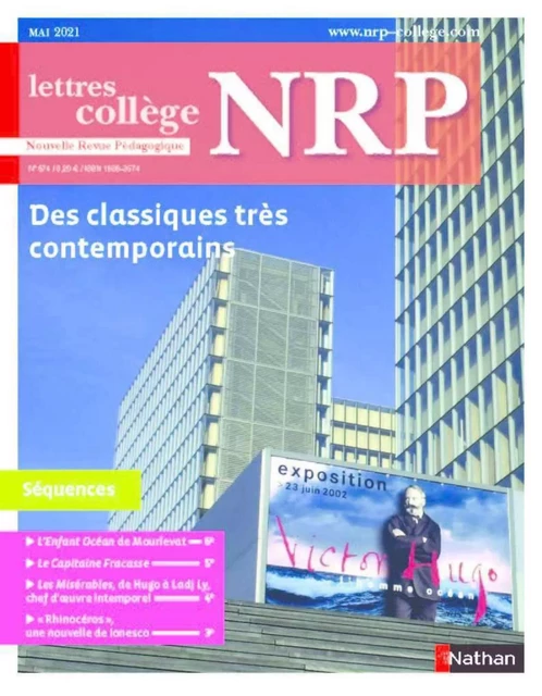 Séquence pédagogique " Des classiques très contemporains " - NRP Collège - 3e, 4e, 5e, 6e (Format PDF) -  Collectif - Nathan