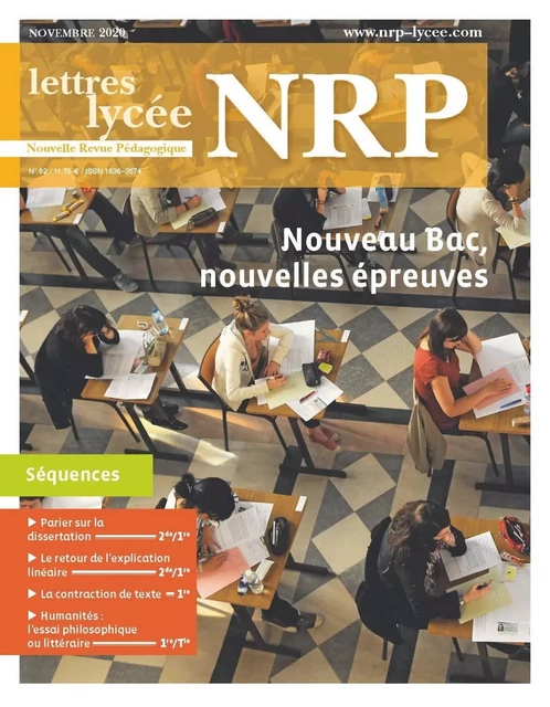 Séquence pédagogique "Nouveau Bac, nouvelles épreuves" - NRP Lycée - Bac 2nd, 1ere,Tle (Format PDF) -  Collectif - Nathan