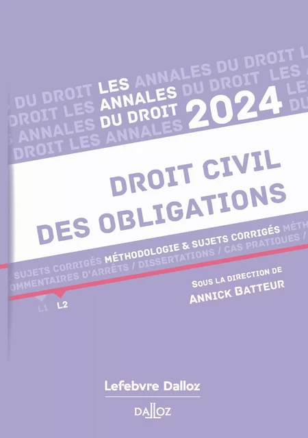 Annales du Droit 2024 - Droit civil des obligations -  - Groupe Lefebvre Dalloz