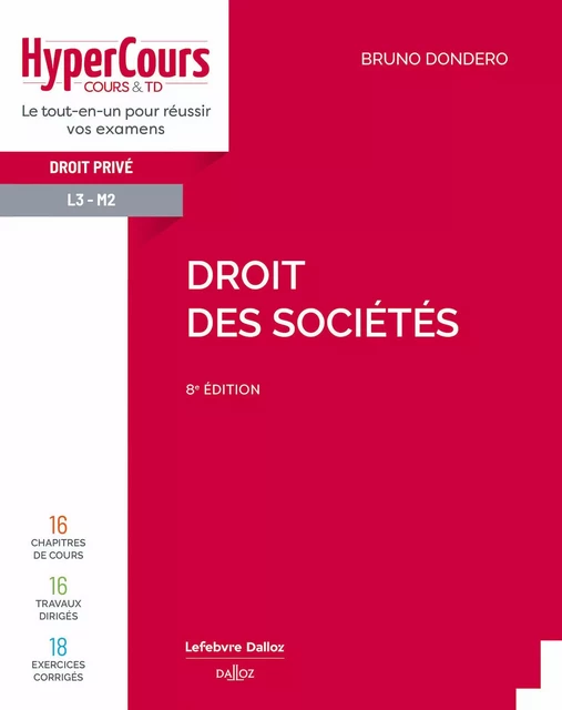 Droit des sociétés 8ed - Bruno Dondero - Groupe Lefebvre Dalloz