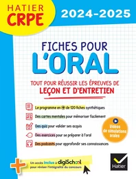 Hatier CRPE -  Fiches pour l'épreuve orale de leçon et d'entretien - 2024/2025