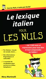 Le lexique italien Pour les Nuls