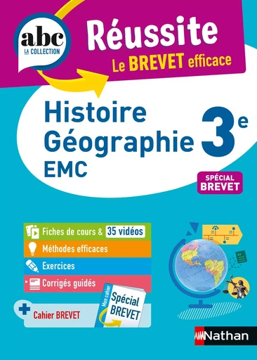 Histoire-Géographie-EMC (Enseignement moral et civique) 3e - ABC Réussite - Le Brevet efficace - Cours, Méthode, Exercices - Brevet 2025 - EPUB - Grégoire Pralon, Florian Louis, Laure Genet - Nathan