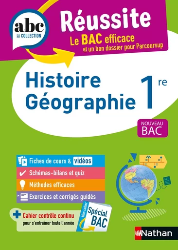 Histoire-Géographie 1re - ABC Réussite - Bac 2025 - Programme de première 2024-2025 - Enseignement commun - Cours, Méthode, Exercices et Corrigés guidés - EPUB - Cécile Vidil, Alain Rajot, Fredéric Fouletier, Servane Marzin, Laeticia Léon-Benbassat, Evelyne Pons-Soumah, Pascal Jézéquel, Johann Protais - Nathan