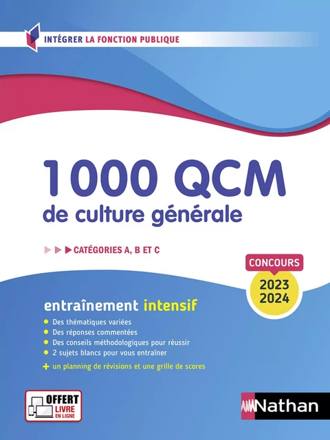 1 000 QCM de culture générale 2023/2024 - EPUB - Pascal Joly, Sylvie Grasser - Nathan