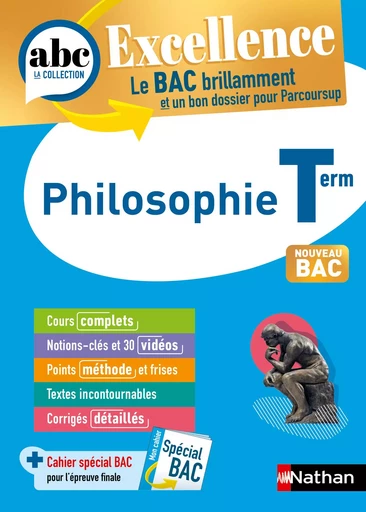 Philosophie Terminale - ABC Excellence - Bac 2025 - Enseignement commun Tle - Cours complets, Notions-clés et vidéos, Points méthode, Exercices et corrigés détaillés - EPUB - Denis Vanhoutte - Nathan